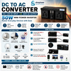 Shopizee AC to DC Converter with Dual Universal Socket, Dual USB Ports & Power Switch | Available in 50W & 100W Variants | For Mobile, Laptop & Mosquito Racket Chargers