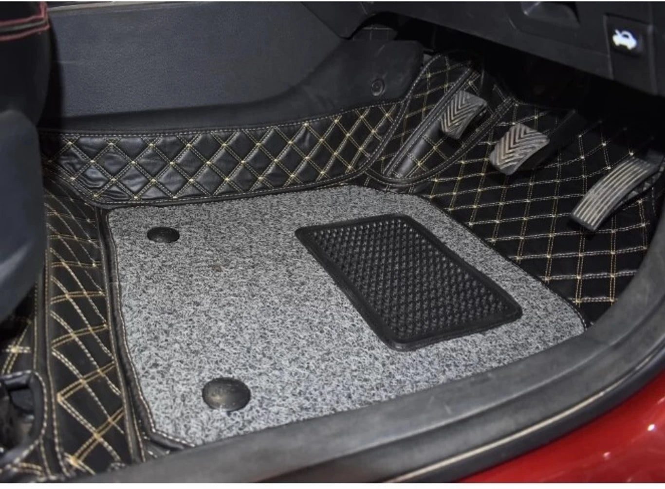Premium Leatherite 7D Custom Fit Car Floor Mat for Maruti Suzuki Grand Vitara | Waterproof | Double Layer | Anti-Skid | Black