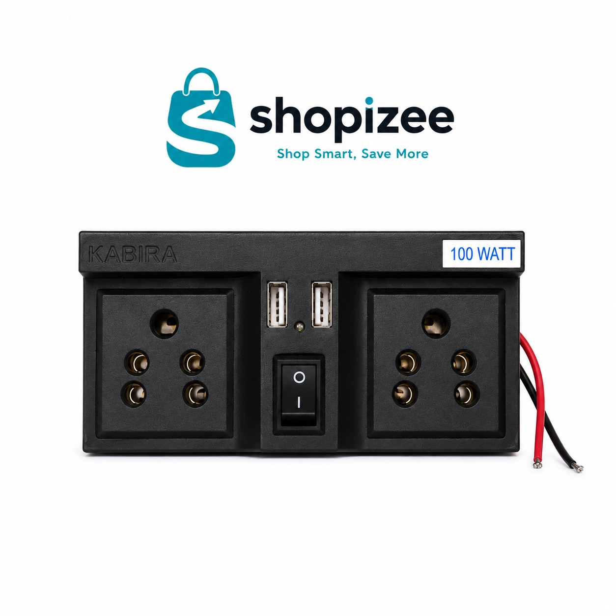 Shopizee AC to DC Converter with Dual Universal Socket, Dual USB Ports & Power Switch | Available in 50W & 100W Variants | For Mobile, Laptop & Mosquito Racket Chargers
