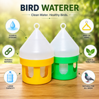 Hanging Bird Waterer for Birds | Durable Bird Drinking Fountain (Yellow & Green)