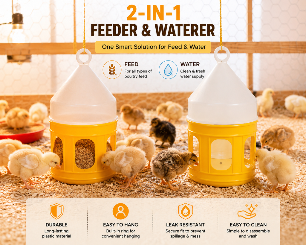Shopizee™ Premium Bird Waterer – Durable Plastic Waterer with Hanging Loop