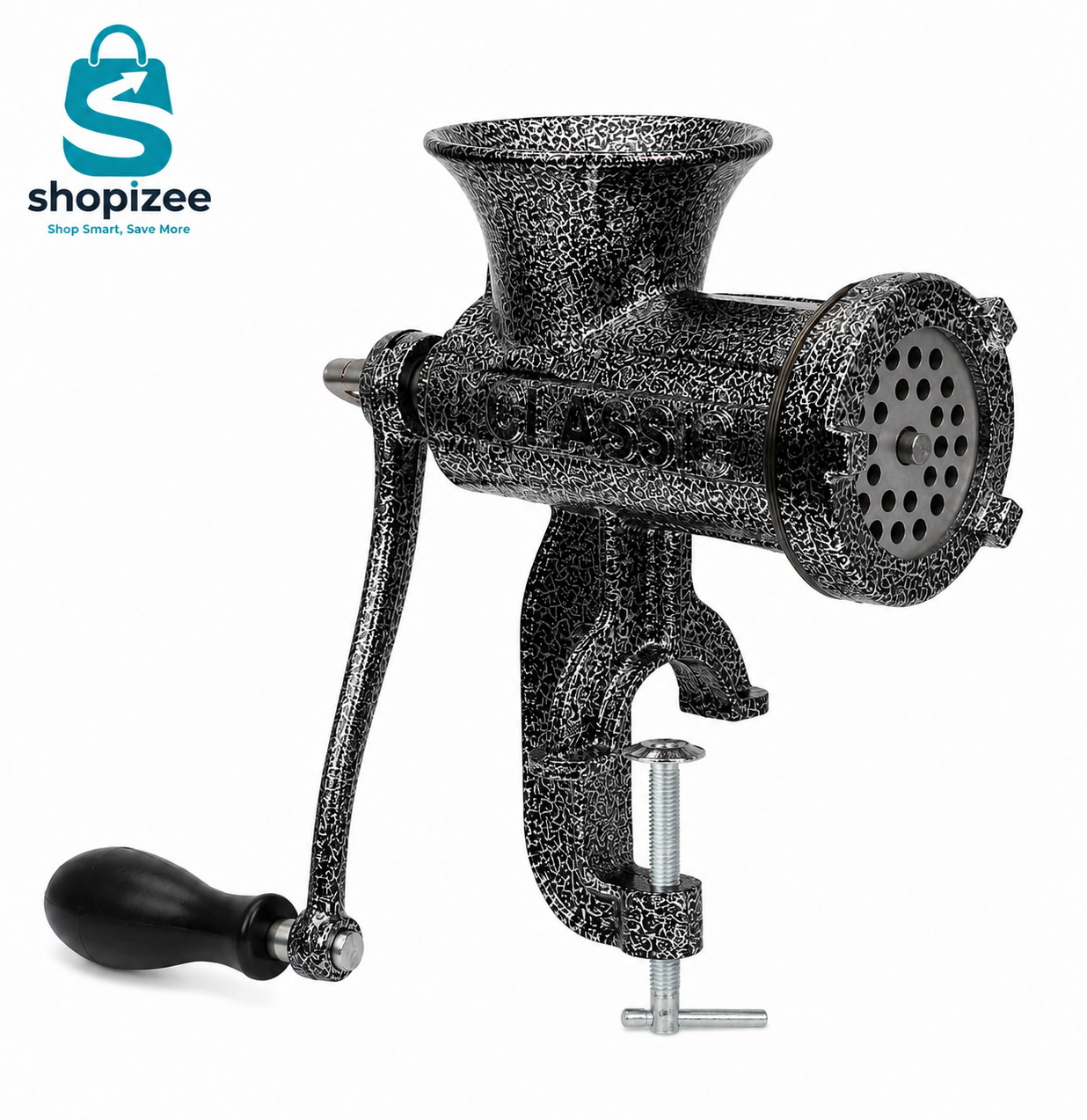 Shopizee Premium Heavy-Duty Cast Iron Manual Meat Grinder | Hand Operated Mincer Machine | Fresh Meat Mincer for Home & Commercial Use
