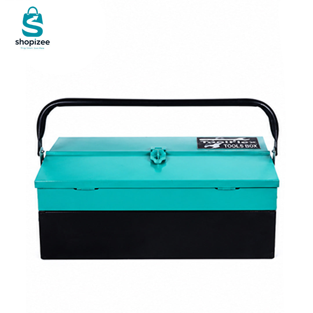 ToolFlex Heavy-Duty Cantilever Metal Tool Box (17.5-Inch) – Red & Black, Green & Black