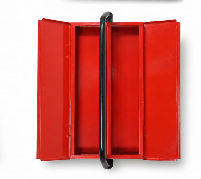ToolFlex Heavy-Duty Cantilever Metal Tool Box (17.5-Inch) – Red & Black, Green & Black