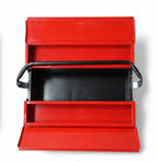 ToolFlex Heavy-Duty Cantilever Metal Tool Box (17.5-Inch) – Red & Black, Green & Black