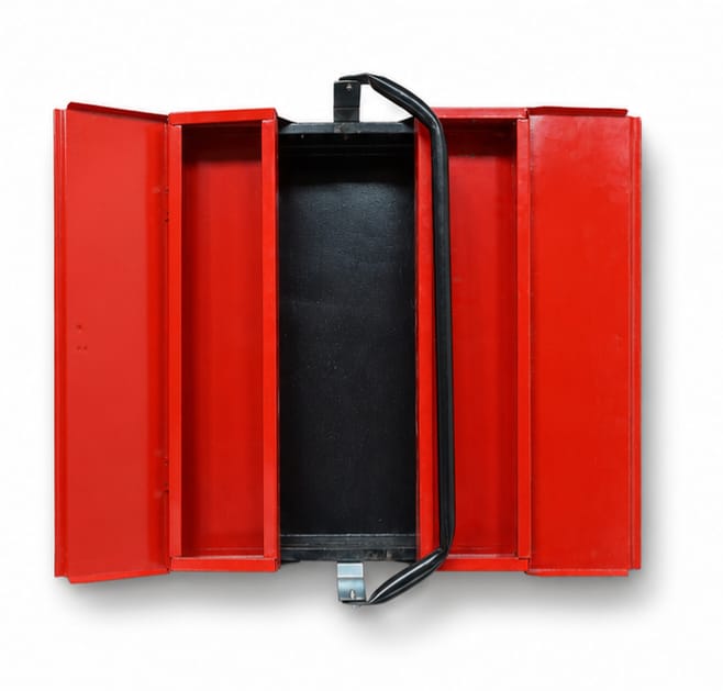 ToolFlex Heavy-Duty Cantilever Metal Tool Box (17.5-Inch) – Red & Black, Green & Black