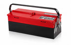 ToolFlex Heavy-Duty Cantilever Metal Tool Box (17.5-Inch) – Red & Black, Green & Black