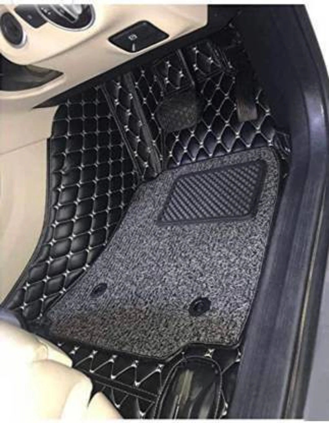 Premium Leatherite 7D Custom Fit Car Floor Mat for Maruti Suzuki Grand Vitara | Waterproof | Double Layer | Anti-Skid | Black