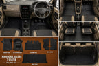 Premium 7D Leatherite Car Floor Mats for Mahindra Bolero 7 Seater | Custom Fit | Waterproof | Anti-Skid | Full Set | Black