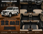 Premium 7D Leatherite Car Floor Mats for Mahindra Bolero 7 Seater | Custom Fit | Waterproof | Anti-Skid | Full Set | Black