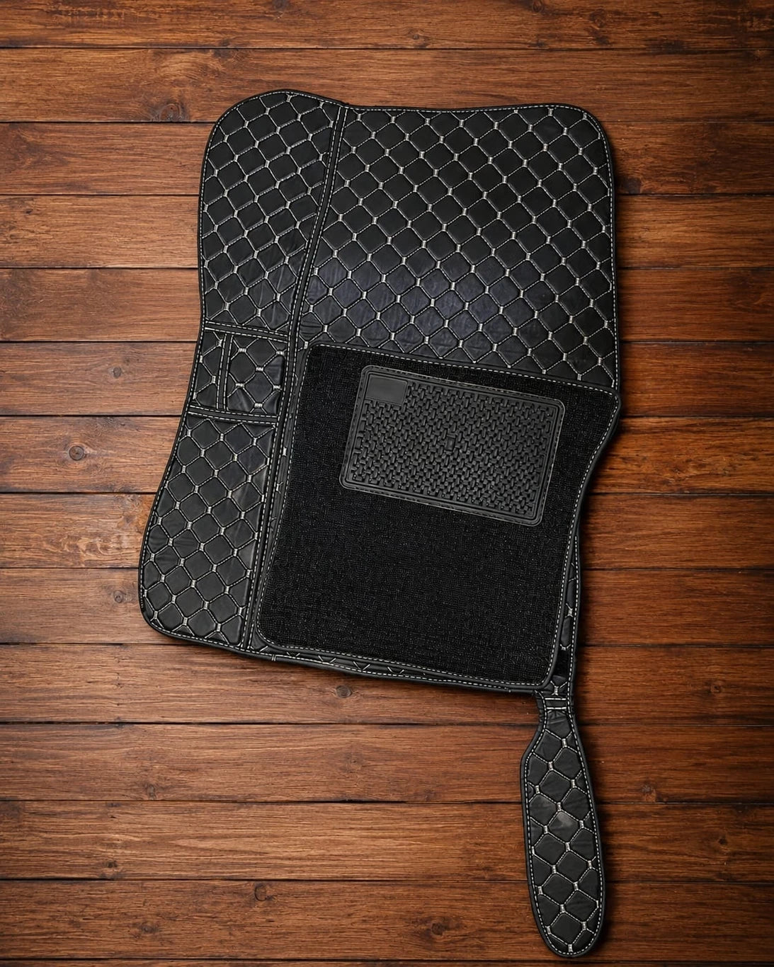Premium 7D Leatherite Car Floor Mats for Mahindra Scorpio Classic S11 (2022 Onwards) 7 Seater | Custom Fit | Waterproof | Anti-Skid | Full Set | Black
