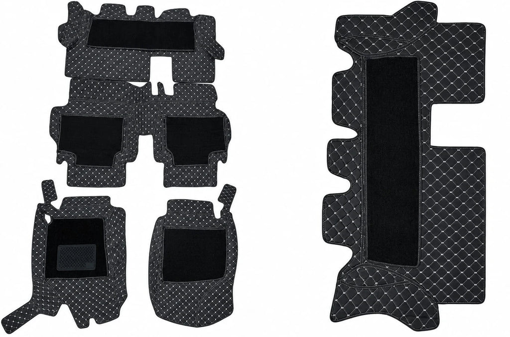 Shopizee Premium 7D Leatherite Custom Fit Car Floor Mats for Maruti Suzuki Ertiga (2018–2025) | Full Coverage | Waterproof | Anti-Slip | Black